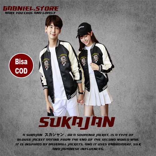 Jaket Pria Sukajan Original Motif Dragon Jacket Model Sukajan Jepang Gambar Naga | Atasan Cowok Cewe