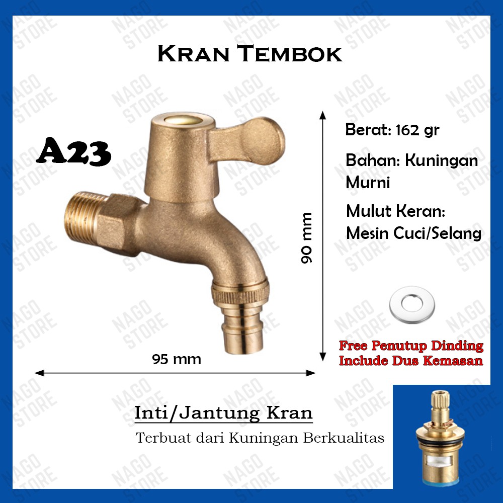 KERAN KRAN AIR TEMBOK TAMAN CABANG SHOWER WASTAFEL MESIN CUCI BESI STAINLESS STEEL 304 ENGKOL MURAH