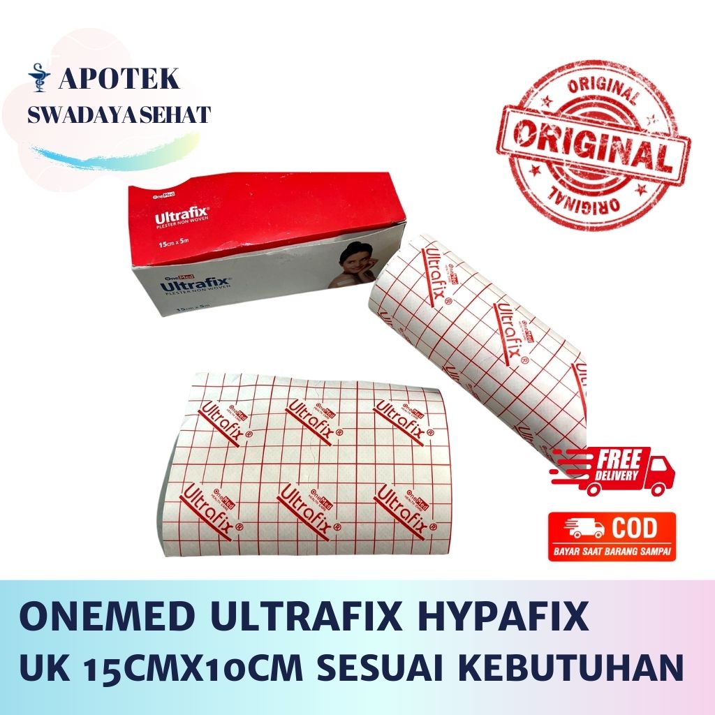 ONEMED ULTRAFIX HYPAFIX Ukuran 15CM X 10 CM Ecer Potongan Plester Perekat Pembalut Luka Hipafik Hipafix Perban Repack