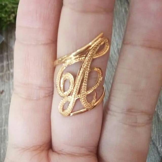 CINCIN NAMA LAPIS EMAS CUSTOM INISIAL / CINCIN INISIAL HURUF / AKSESORIS CUSTOM / EMAS MURAH