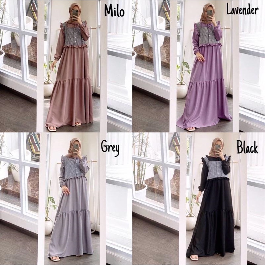 Gamis Remaja Jumbo Ld 120 130 140 ZAKIYA MAXI  S M L XL XXL 3XL 5L Gamis Dress Katun Kondangan Wanita