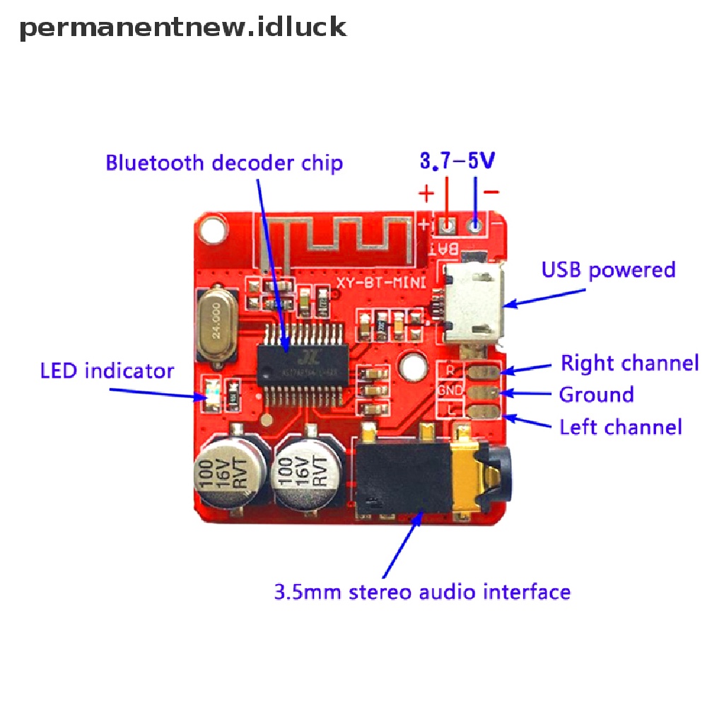 (luckypermanentnew) Vhm-314 Papan Receiver Audio Bluetooth 5.0 Mp3 Lossless DIY