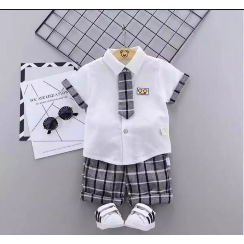 BAJU ANAK/PAKAIAN ANAK/ SETELAN ANAK MOTIF DASI 1-5 TAHUN