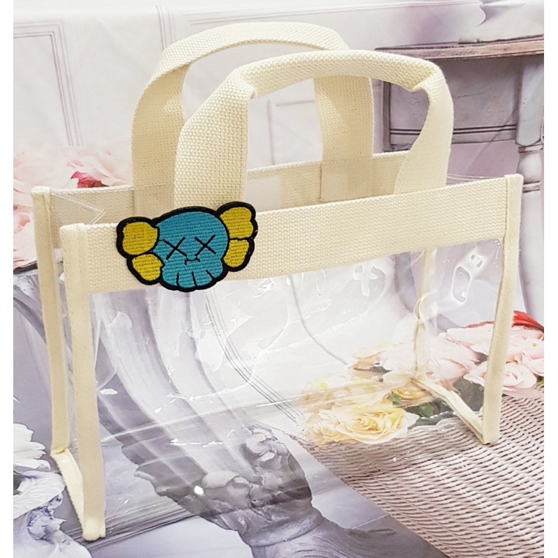 Tas Tote PVC Transparant Hampers Dengan Tali Strap