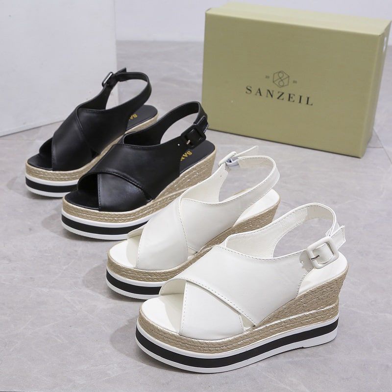 Sepatu Wedge Wanita Import Tali X GO20