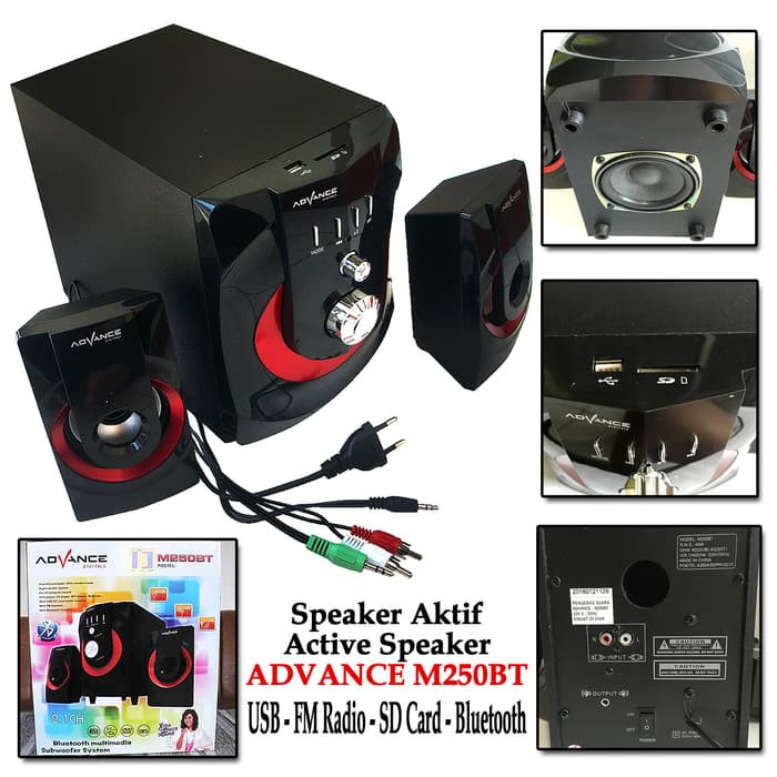 ADVANCE M250BT Speaker Aktif Active Bluetooth FM Radio USB SD Memory