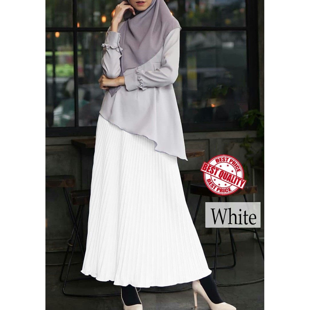 Rok Plisket - Rok Wanita Broken White Mrs4