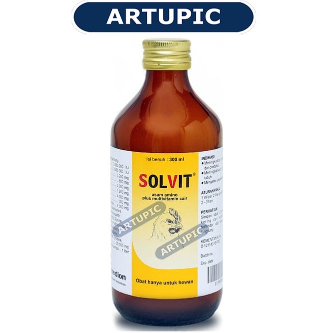 Solvit 300 ml Asam Amino lengkap Vitamin untuk ayam hewan unggas Medion Artupic