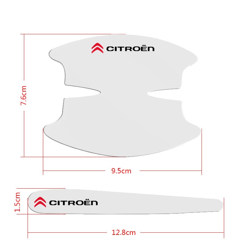 8pcs film Pelindung handle Mobil Transparan Untuk Citroen C1 C2 C3 C4 C5 C3 Picasso C-Elysee Jumper