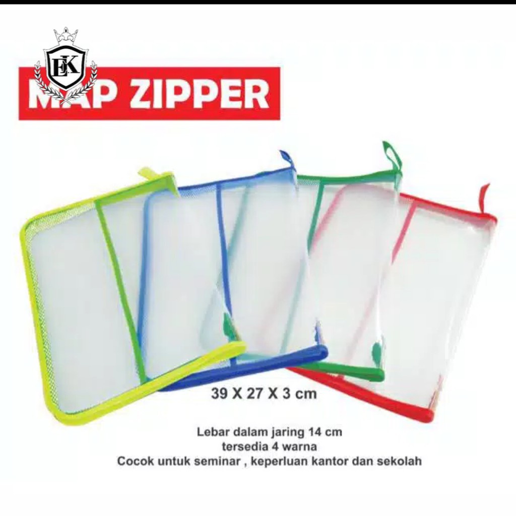 

Map Jala Transparan Resliting Folio / Map Zipper Folio (Ek_Official_Store)