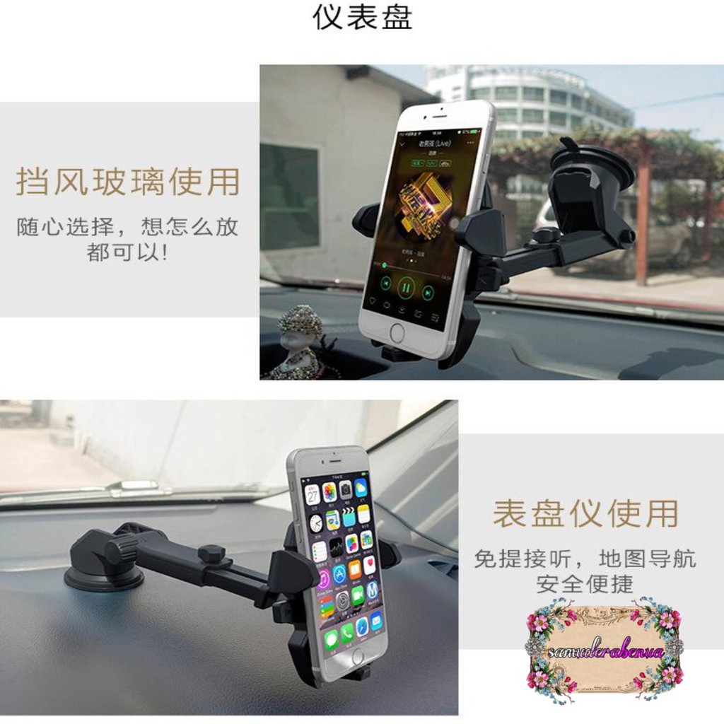 Long neck one touch car Original Holder mobil dudukan Hp GPS handphone smartphone SB1447