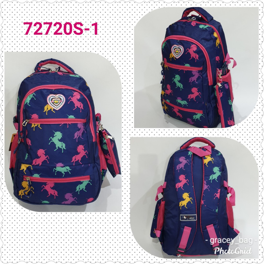 GB-72720S Tas Ransel Anak Perempuan / Remaja Silvergirl Unicorn