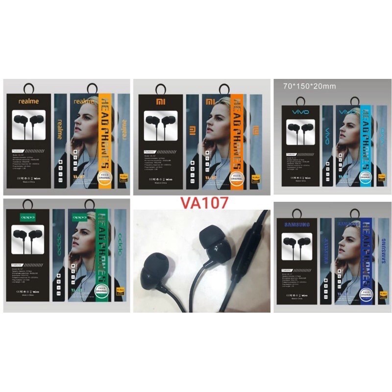 Headset VIVO VA-107 PURE BASS Handsfree VIVO VA107 PUREBASS Earphone VIVO VA-107 PURE BASS