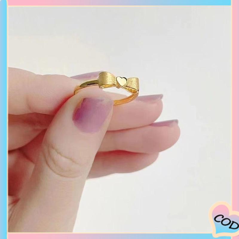 COD❤️ Busur Pembukaan Cincin Jari Telunjuk yang Dapat Disesuaikan Desain Niche Gaya Dingin Cincin Kelas Atas-A.one