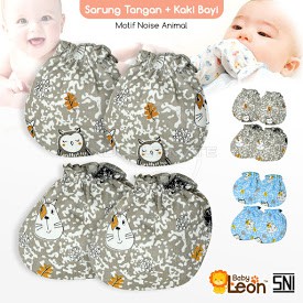 DS-121 Sarung Tangan + Sarung Kaki Bayi  2in1  Newborn BABY LEON Sarung Tangan Dan Kaos Kaki Baby New