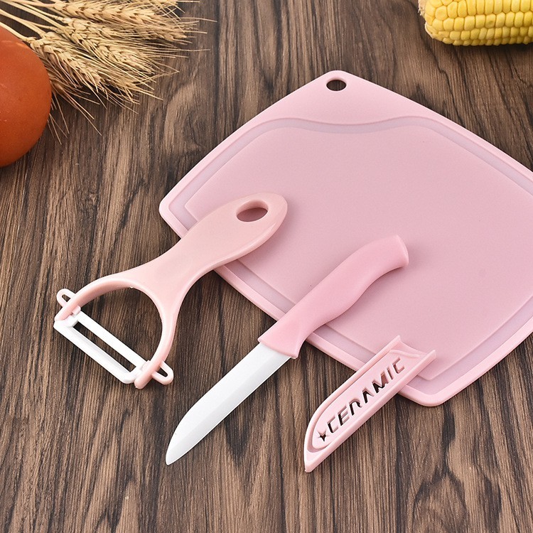 (BC) Pisau Set Keramik 3 in 1 Talenan Peeler Buah Perlengkapan MPASI-Bayi Online Shope