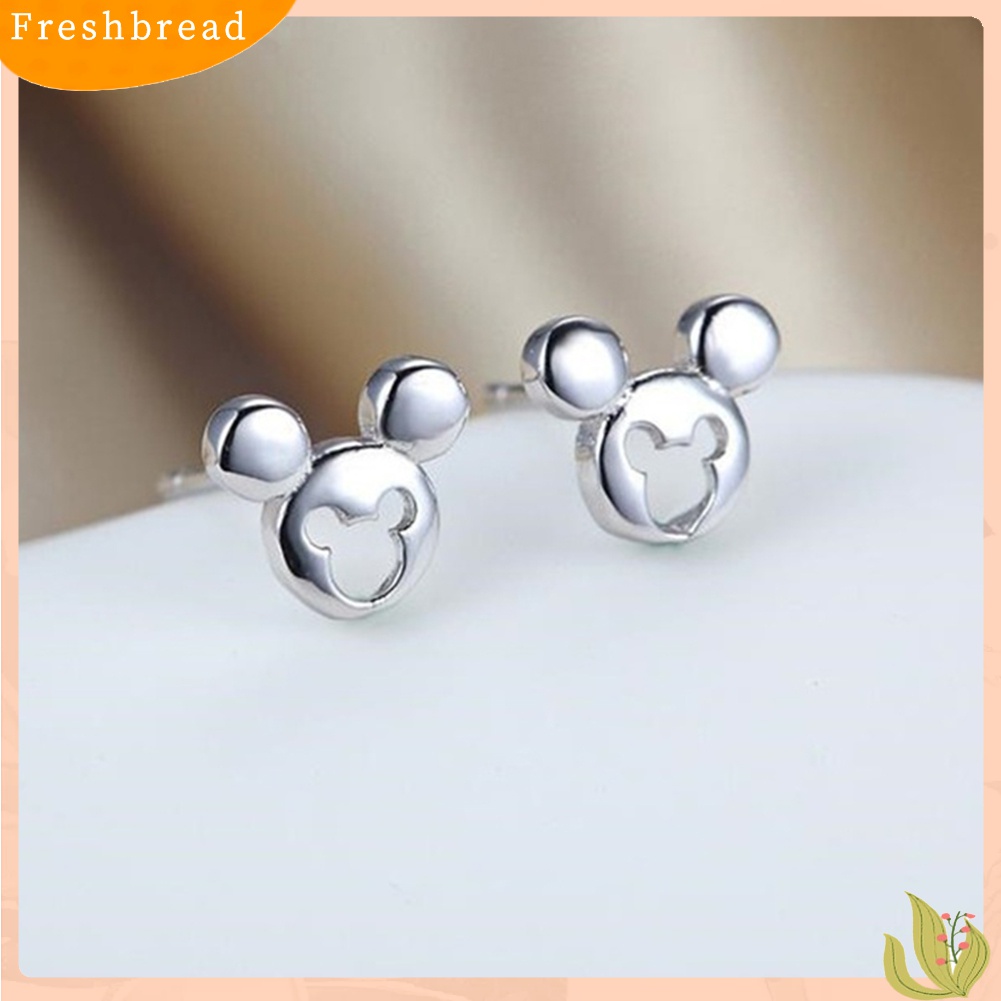 Terlaris Cute Hollow Mickey Mouse Charm Ear Stud Earrings Women Jewelry Birthday Gift