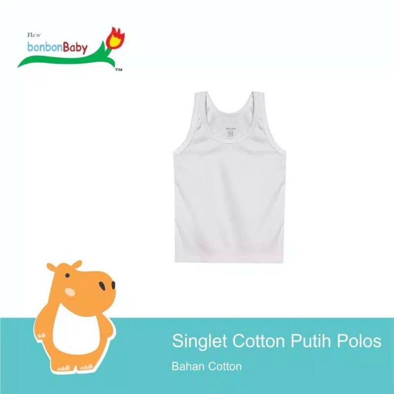 Kaos dalam anak dan bayi singlet baby london cotton polos putuh SNI