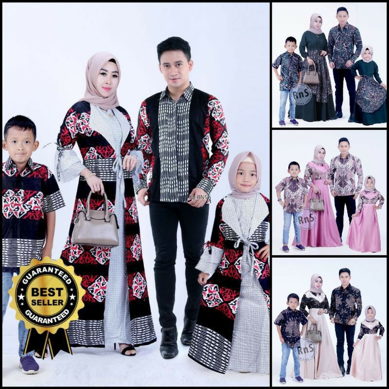 COUPLE GAMIS FAMILY,BATIK KELUARGA,SARIMBIT IBU DAN AYAH