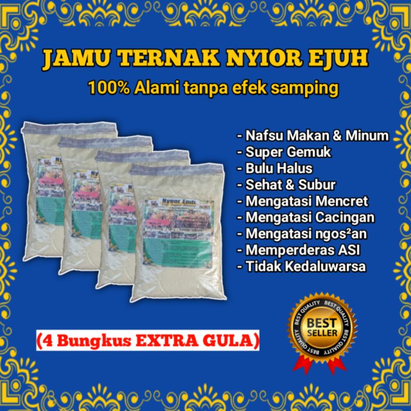 

PAKET HEMAT JAMU TENAK NYIOR EJUH EXTRA GULA 4 BUNGKUS