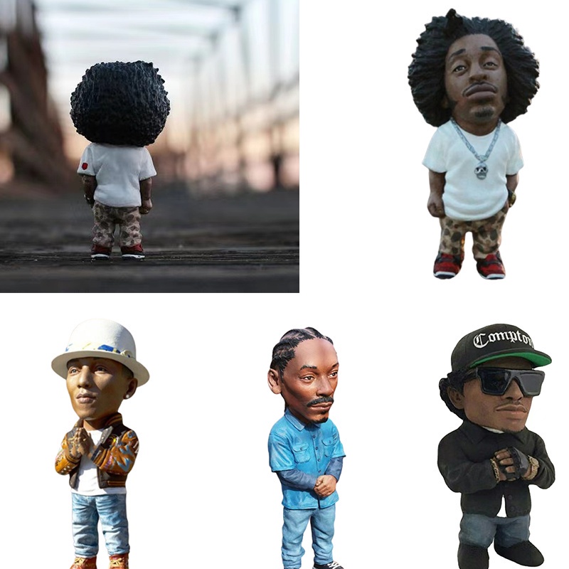 Action Figure Hip Hop Rapper Bro Shakur Snoop Dogg 2Pac Shakur B.I.G Ornamen Figurin Biggie Rap Star Notorious