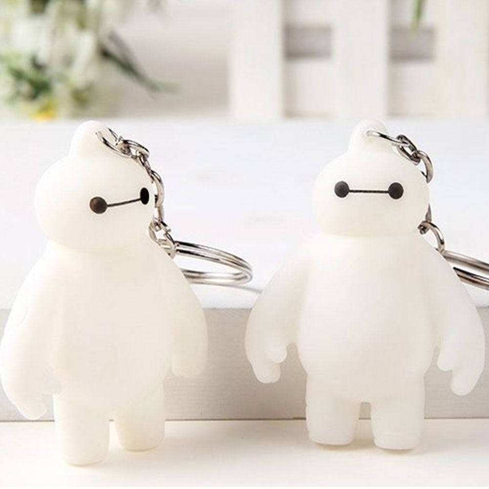 SUYOU Home Decor Keychain Key Accessory Anime Figure Pendant Key Ring for Backpack Cute For Kid Girl Women White Baymax Kawaii Cartoon