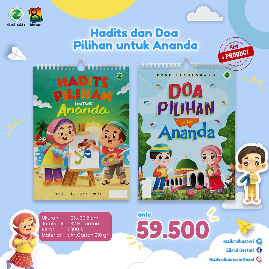 Alat Peraga Aktivitas Anak - Panduan Ibadah Anak - Doa Pilihan untuk Ananda - Jilid Spiral Kawat Ata