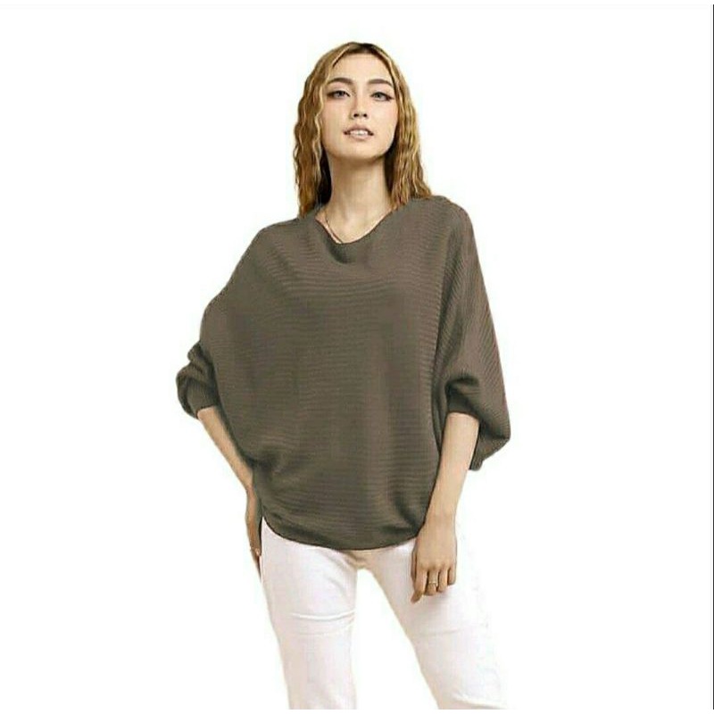 sweater kalong Rajut Oversize / Outer Rajut Wanita Batwing Kekinian / Batwing Rajut All Size Premium