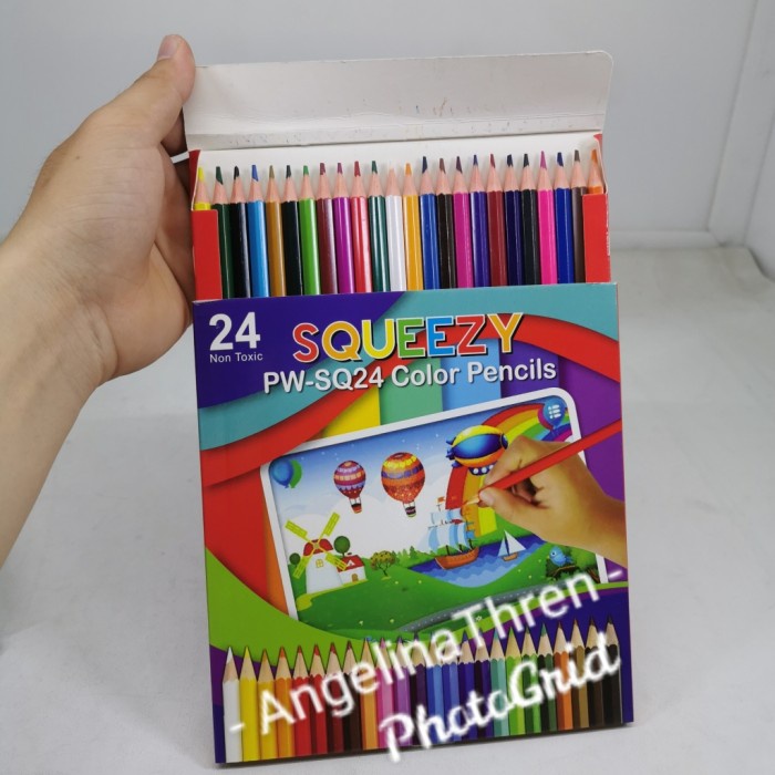 

Gilaa!!! Pensil Warna 24 Colour Non Toxic - Pensil Warna Panjang Set 24Pcs Limited