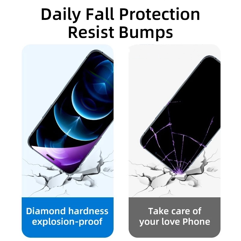 Pelindung Layar Tempered Glass Anti Bluelight Untuk iPhone 11 12 13 Pro MAX X XS MAX XR 6 7 8 Plus SE 2020 12 13 mini