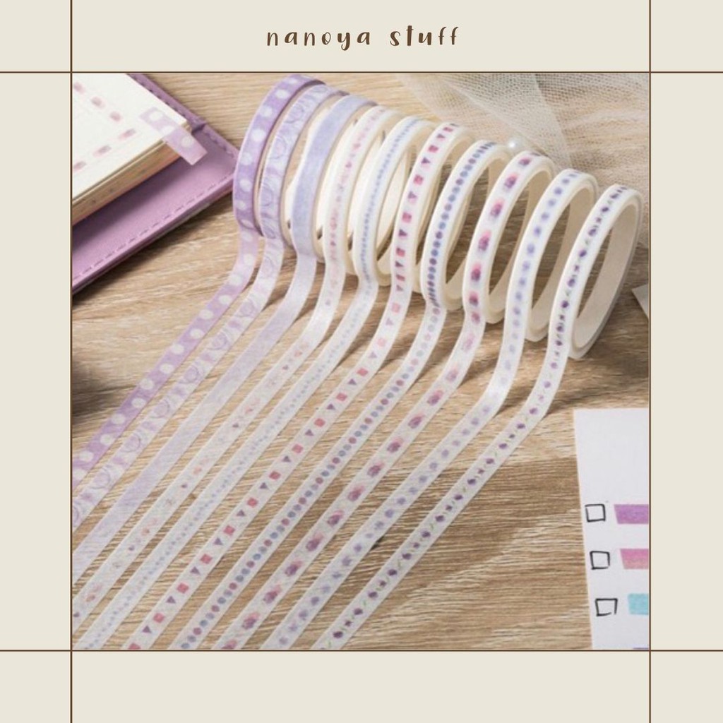 

Washi Tape Set Mini 10 Rolls Simple Cute Aesthetic