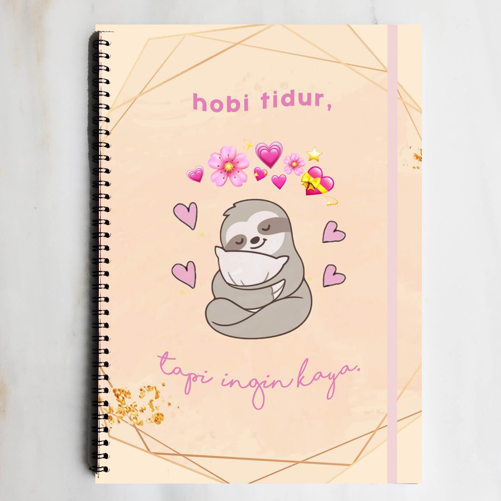 

SLOTH HOBI TIDUR MEME Spiral Ruled Notebook Diary Journal Office School Supplies Buku Tulis