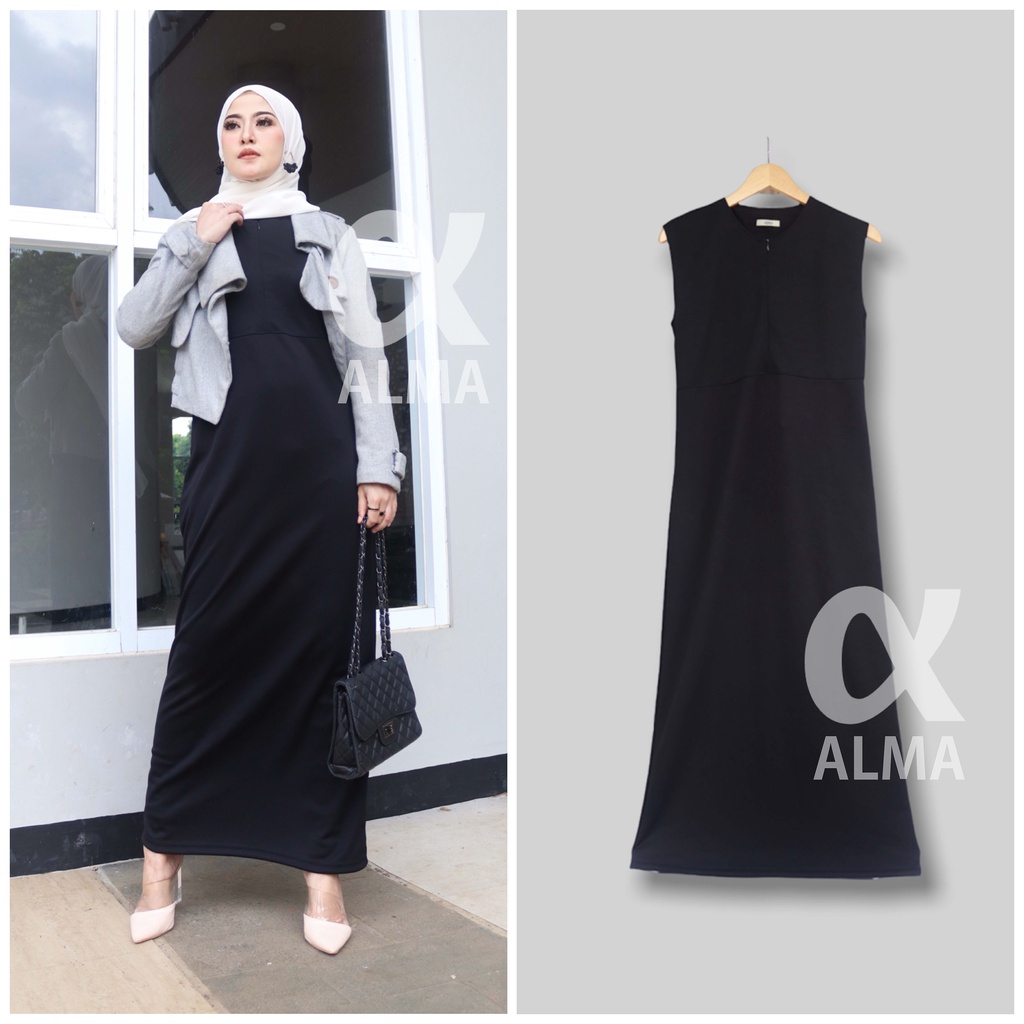 [ BISA COD ] INNER SPAN SIZE S M L XL XXL INNER DRESS TANPA LENGAN GAMIS TERBARU MATT JERSEY HQ