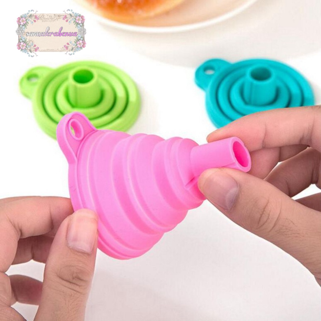 RT75 Corong Silikon Lipat untuk refill sabun minyak Sirup Portable Silicone Folding Funnel SB3453