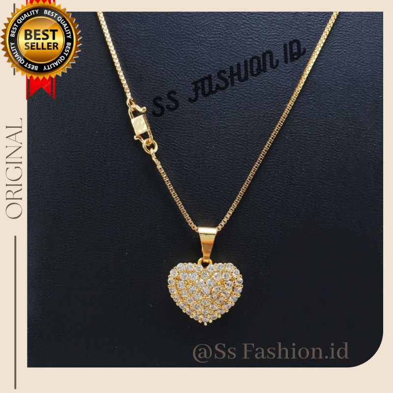 Kalung Italy Liontin Love Gold