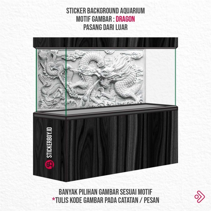 TURUN HARGA STICKER AQUARIUM / BACKGROUND AQUARIUM / WALLPAPER AQUARIUM NAGA 3D 2 AR010