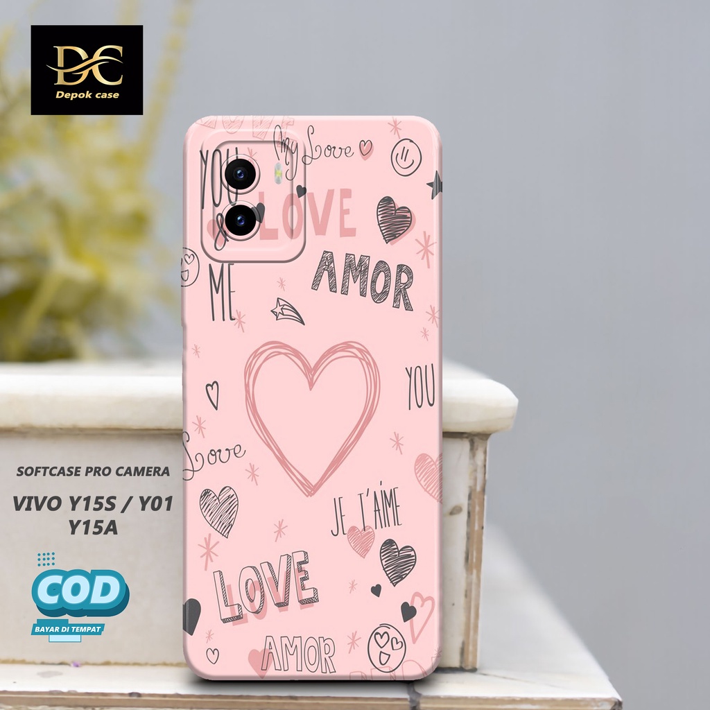Case Vivo Y15s / Y01 / Y15A Terbaru - Fashion Case LOVE - Casing Hp Vivo Y15s / Y01 / Y15A Terbaru -