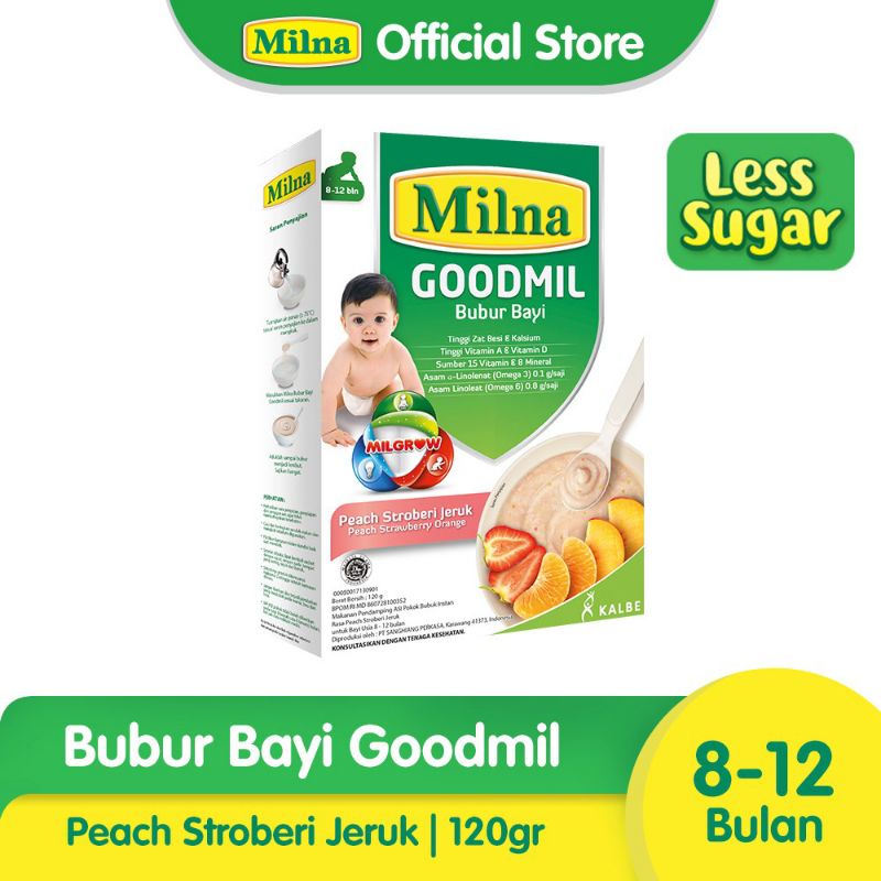 Milna Bubur Bayi Goodmil Peach Stroberi Jeruk 120gr