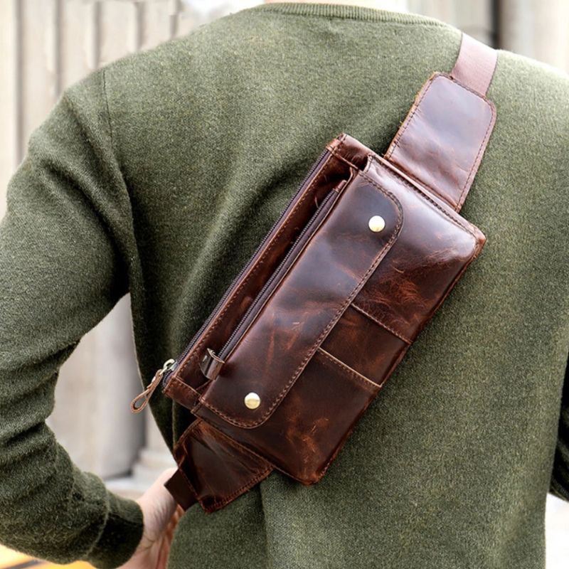 Tas Pinggang Kulit Asli Pria Premium - Leather Waistbag - Tas Pinggang Kulit Asli 100% Original