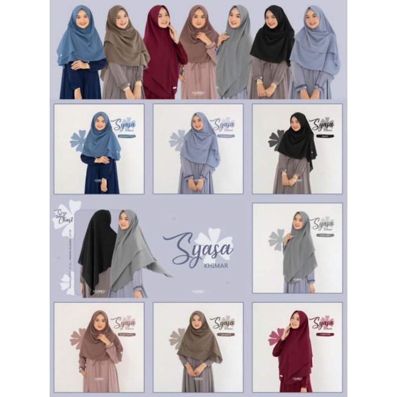 SYASA KHIMAR BY SILMEE INDONESIA JILBAB INSTAN KHIMAR VIRAL (PASANGAN RAYQA DRESS & FAIHA DRESS)