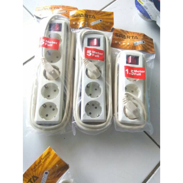 stop kontak +kabel terminal lampu kuningan sparta 16A-250 V