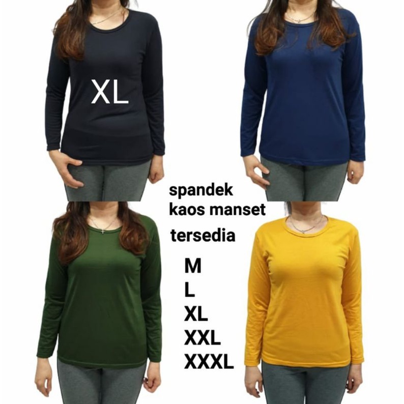 kaoa manset spandek tgn panjang ukuran M.L.XL.XXL.XXXL jumbo