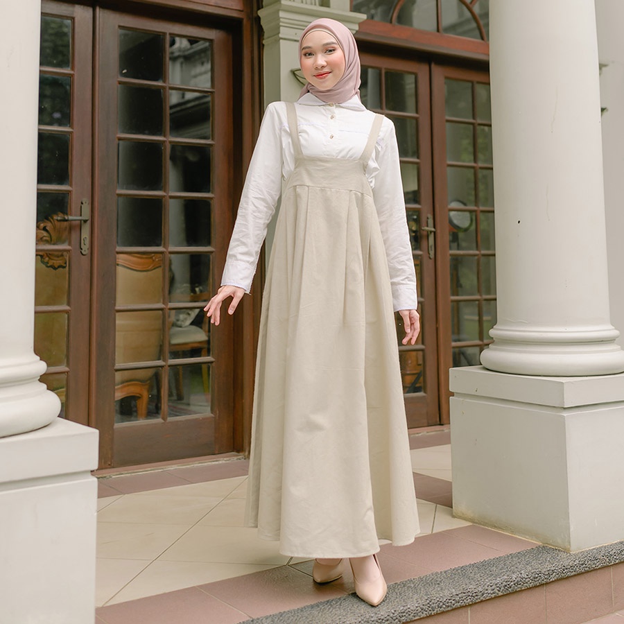 Defect HijabChic x Thatal Chloe Ecru Jumpsuit Skirt