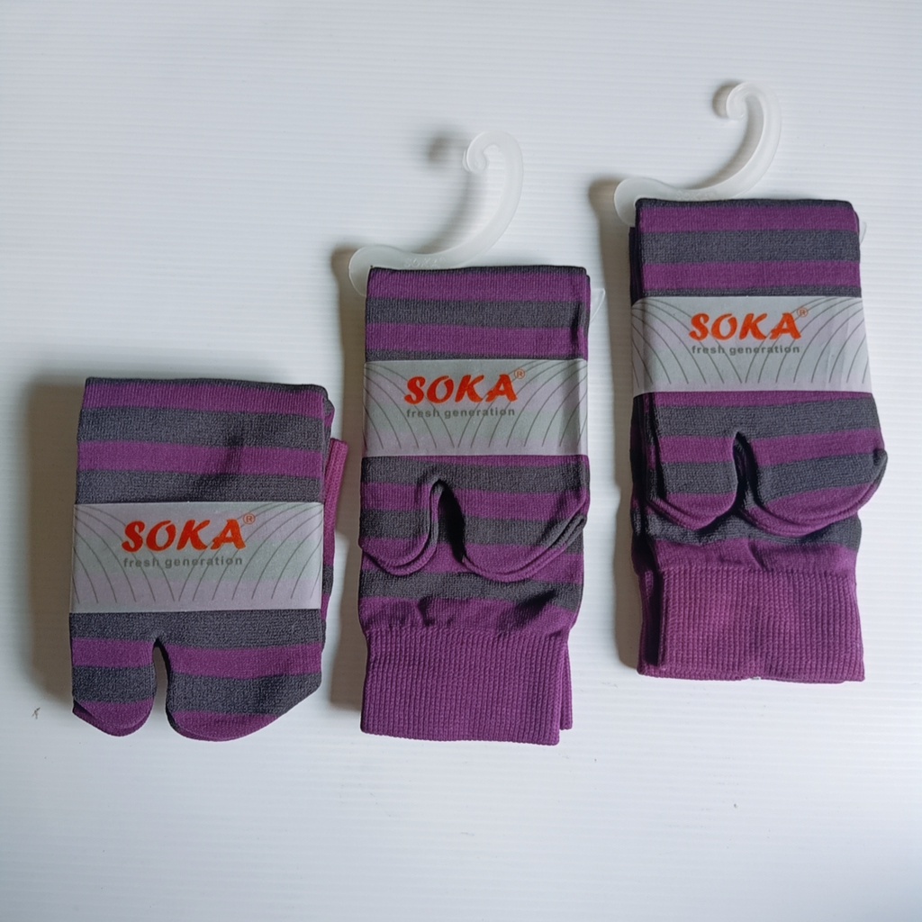 Kazarasock - Kaos Kaki Belang-Soka Stripe Purple