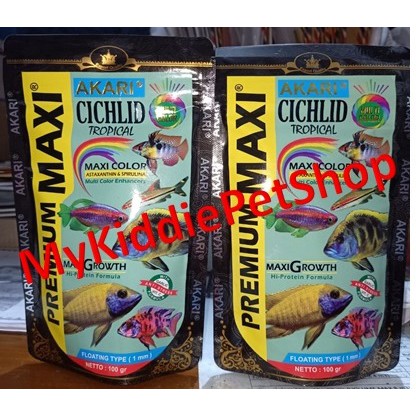 Pakan Ikan Cichlid Premium Maxi Cichlid 100gr Makanan Ikan Cichlid