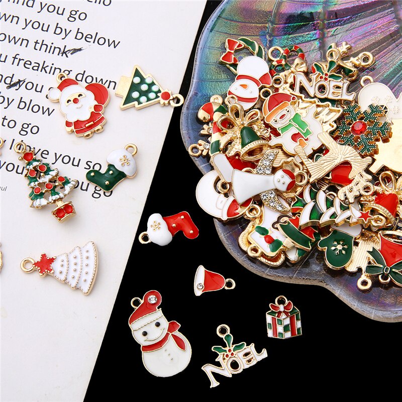 10pcs/lot Random Mix Colorful Animal Christmas Alloy Connectors Charm DIY Necklace Bracelet Jewelry Accessories