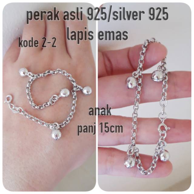 GELANG ANAK PERAK ASLI 925/GELANG PERAK ASLI ANTI KARAT/GELANG ANAK/GELANG BAYI/GELANG BABY/GELANG A
