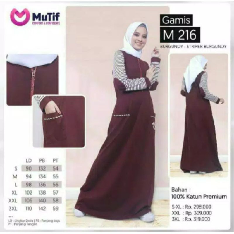Baju Busana Muslim Wanita Gamis Mutif Model "216" Terbaru
