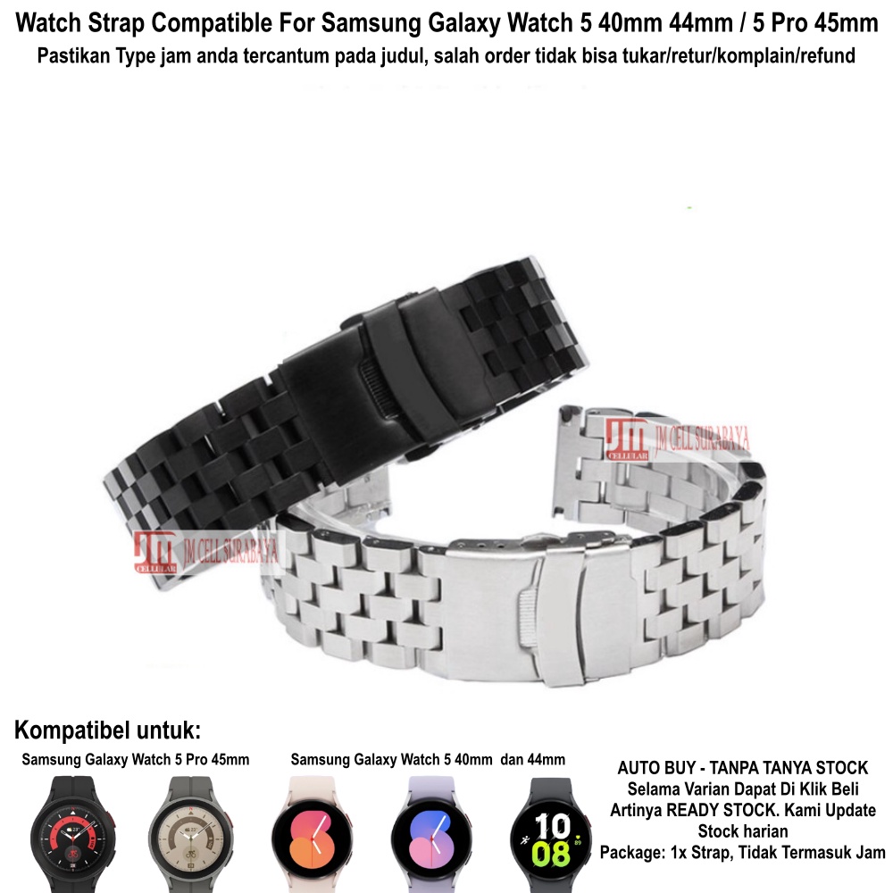 Strap Samsung Galaxy Watch 5 40mm 44mm Pro 45mm - Tali Jam 20mm Super Engineer II Stainless Steel