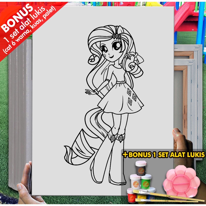 Kanvas Melukis Anak My Little Pony Manusia 30x40 Cm Mel1147 Mewarnai Coloring Shopee Indonesia